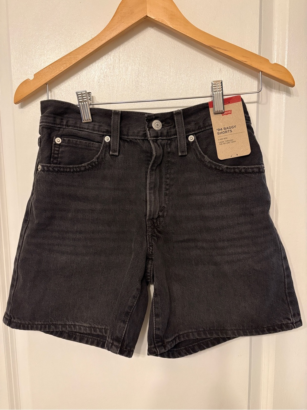 Levi's Black High-Rise Baggy Jean Shorts